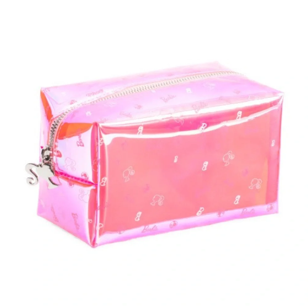 Skinnydip London x Barbie Logo Hot Pink Iridescent Cosmetic Bag-Limited Edition - Picture 3 of 3